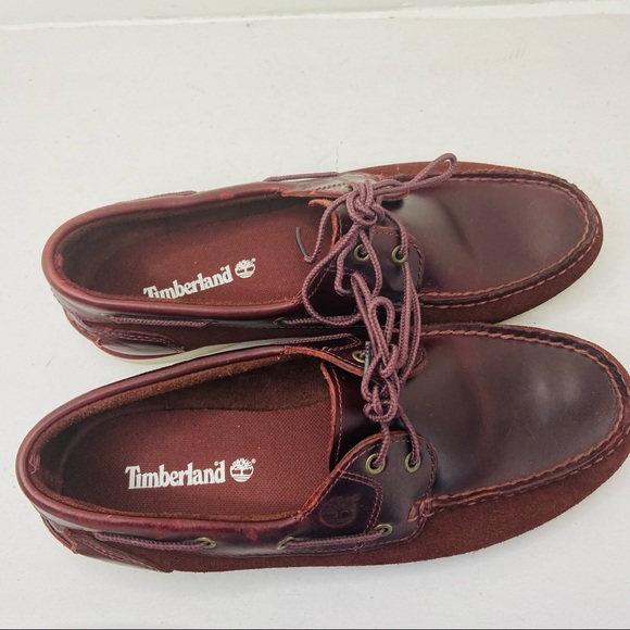 Timberland Women's Size 10M Classic 2-Eye Boat Shoes Red Brown Leather Suede - Picture 5 of 9